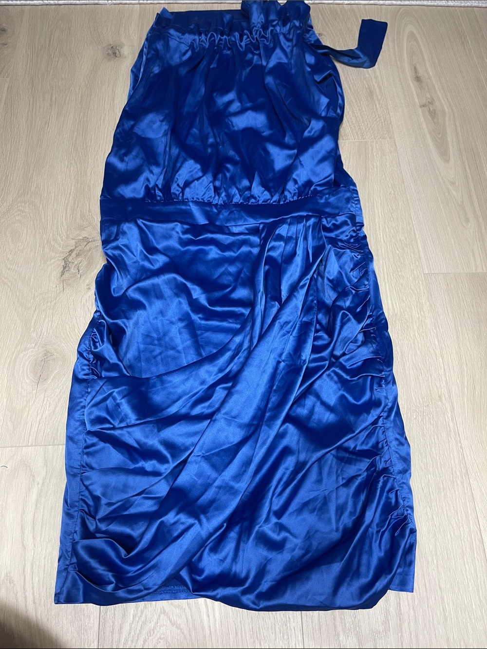 Satin Maxi Dress in Royal Blue